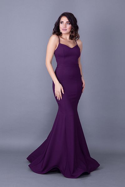 Bidoluelbise Plum Back String Tied Fish Model Evening Dress