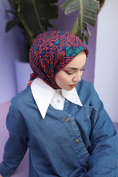 Silk Home Μαλακό βαμβακερό κασκόλ με αιγυπτιακό σχέδιο