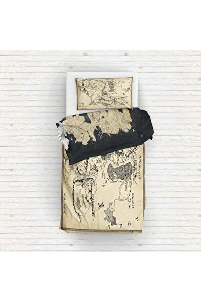 The Lucid Lab Yüzüklerin Efendisi Orta Dünya Haritası & Game Of Thrones Map Çift Taraflı Nevresim Takımı