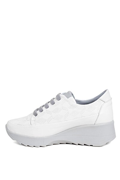 Mammamia D24YA-3730 Γυναικεία Δερμάτινα Παπούτσια Casual Λευκά