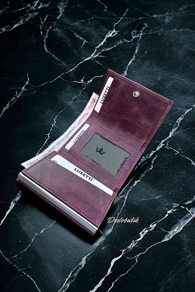 Luxetti Premium Genuine Leather Purple Smart Wallet