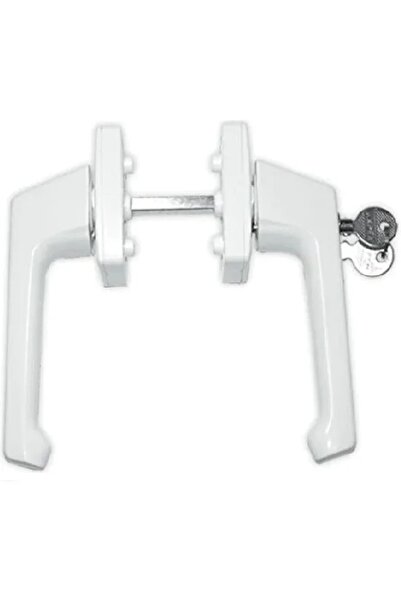 Akpen Pvc Kapı Pencere Üstten Anahtarlı Kilitli Kapı Pencere Kolu Takım (BEYAZ)