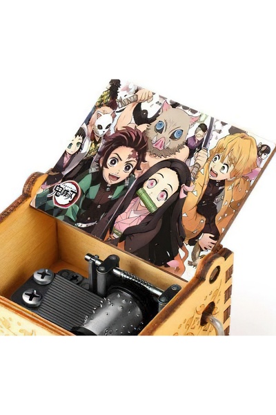 FG KONNİCHİWA DEMON SLAYER AHŞAP MÜZİK KUTUSU ANİME MANGA