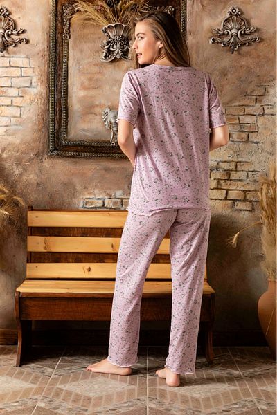 Lukitus Bamboo Cotton V-Neck Short Sleeve Women's Pajamas Set