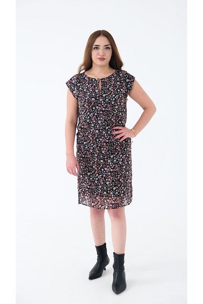 Blues Outlet ROCHIE FĂRĂ MÂNECĂ DIN SIFON CĂPTUȘIT FEMEI-FLORAL