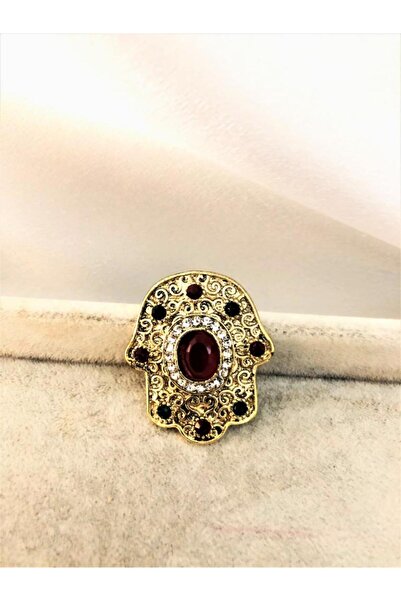 TÜKKAN ACCESSORİES Yakut Taş Fatma Ana Eli? Otanti?k Broş-broş3