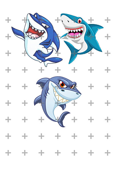 Lyroni Yenilebilir Şeker Kağıt Köpek Balığı Sharks Temalı Pasta Süsleme