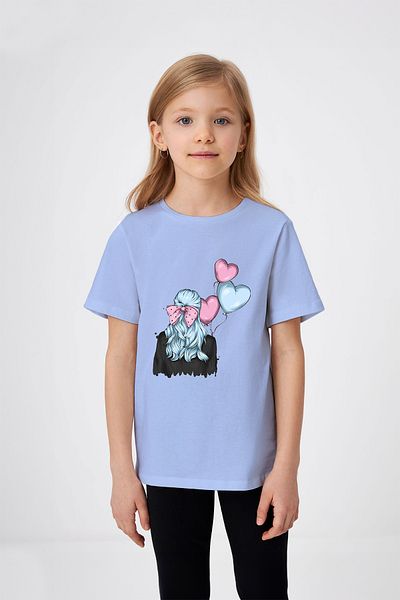 ADABEBEK Tricou pentru fetiță cu imprimeu cu baloane cu inimă