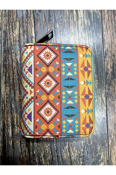 Street Bag Ethnic Authentic Patterned Compartmented Useful Wallet