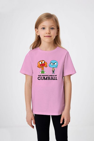 ADABEBEK Amazing World of Gumball and Darwin Printed Girl's T-shirt