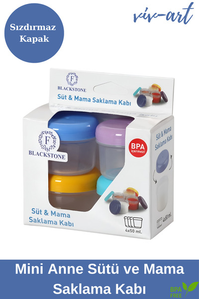 Vivart 4‘lü 50 ml Mini Anne Bebek Süt ve Mama Bebek Organik Besin Ölçekli Sız...