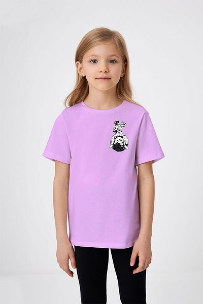 ADABEBEK Tricou pentru fetiță, cu modele de astronaut, cu imprimeu lunar