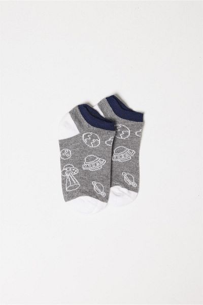 Katia&Bony Чорапи BONY SOCKS за момчета с шарка на планетата в сиво