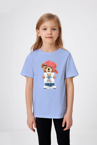 ADABEBEK I Love My Father Teddy Bear Tricou imprimat cu pălărie