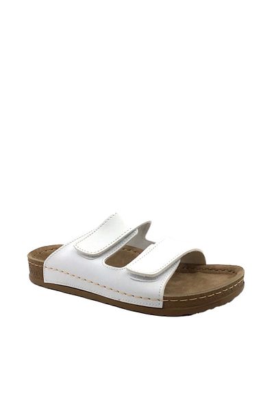 ARYAN 20-971 Papuci de vară pentru femei cu velcro dublu alb