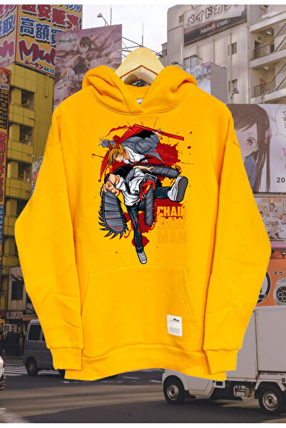 FG KONNİCHİWA Chainsaw Man Anime Design Hanorac cu glugă Hanorac Anime Manga ...