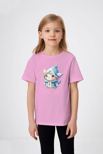 ADABEBEK Anime Rabbit Printed Girl's T-Shirt με καπέλο
