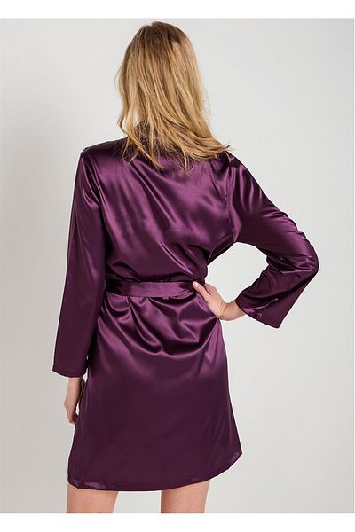 Magic Form Plain Satin Fabric Short Dressing Gown - 30428