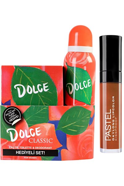 Dolce Classic 100ml Edt ve Deo 150ml Seti + Pastel Daylong Lipcolor Kissproof - Likit Mat Ruj 38