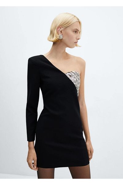 MANGO Woman Rochie asimetrică cu paiete