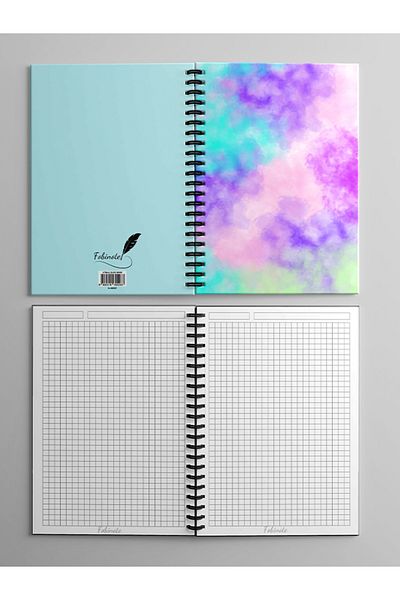 Fobinote Spiral School Notebook 80 Sheets (1 Piece) - A5 Size Checkered Notebook