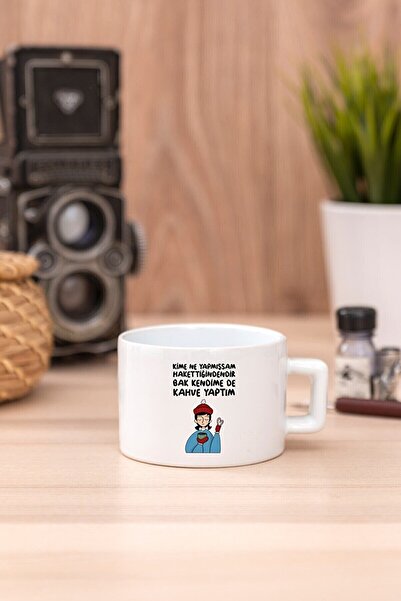 HobiShop Bak Kendime De Kahve Yaptım Baskılı Fincan