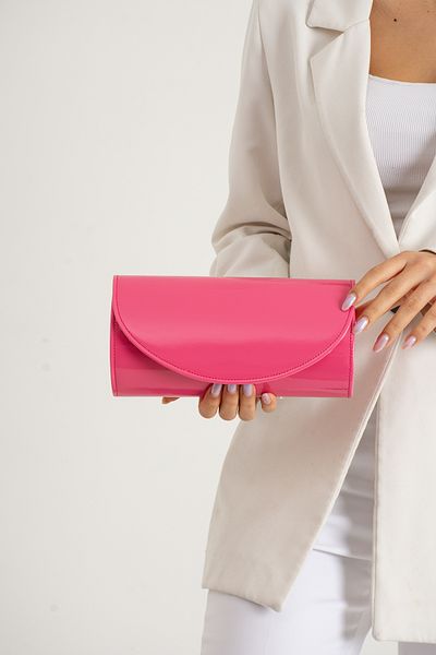 efnanstore Geanta de seara din piele lacuita fuchsia
