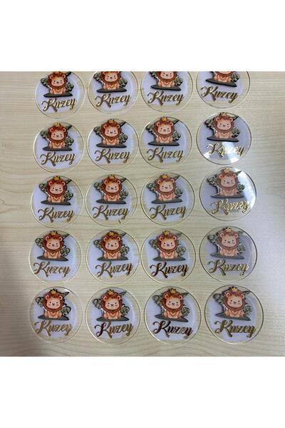 Roseart Aslan Boyalı Pleksi Bebek Hediyelik Magnet 10 adet