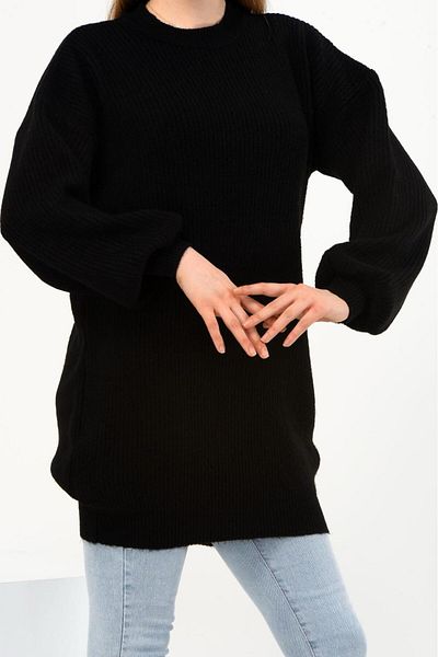 NOBLELOOK Women's Crew Neck Balloon Sleeve Knitwear Tunic