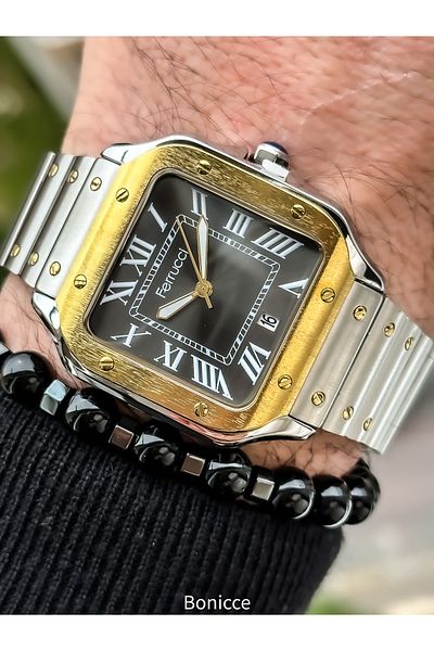 Ferrucci Gold Yellow Sports Watch, steel band, waterproof, guaranteed Men's Wristwatch + bracelet