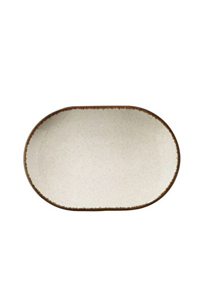 Kütahya Porselen Colorx Ofd 28 cm Oval Tabak  Pearl 02 Tarçın 2'li