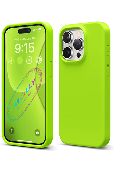 Molly iPhone 15 PRO MAX İçin Chartreuse Liquid İçi Kadife Silikon Kılıf