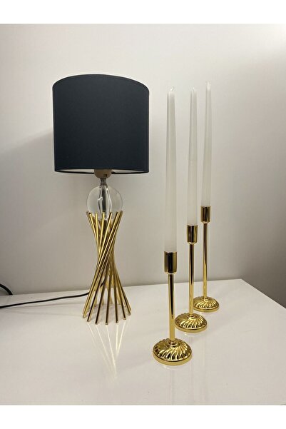 asellus 3 Lü Şamdan Mumu, Saf Beyaz Zarif Tasarım Şamdan Mumları Dekorasyon M...