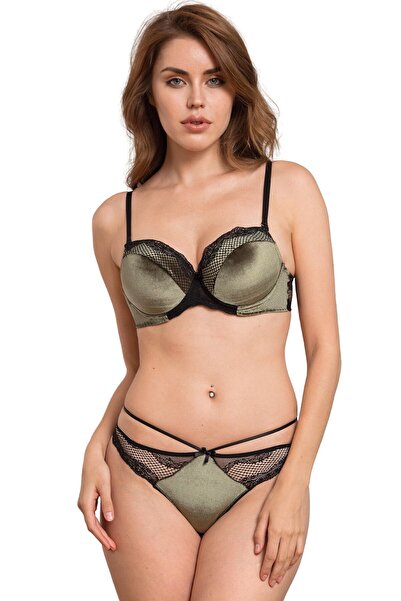 Anıl Kadın Kadife Balenli Destekli Dolgulu Askıları Çıkabilen Dantelli Sütyen...