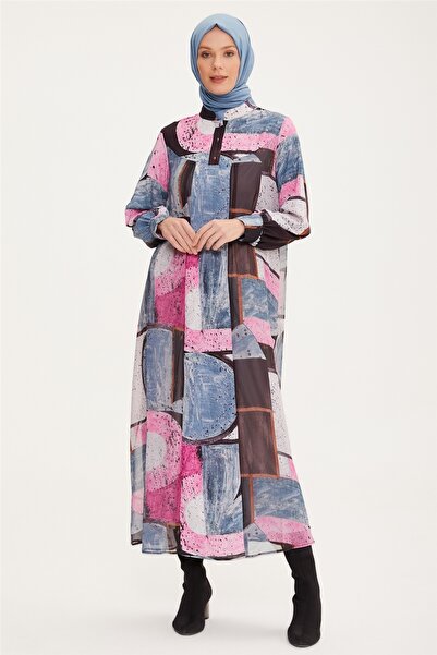 Armine Şifon Garnili Empirme Elbise 22k9537 Orkide