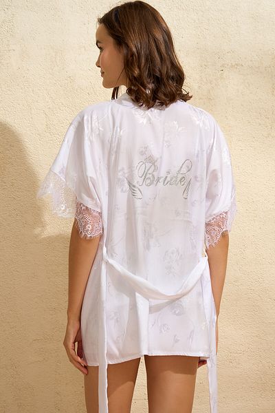 Anıl Rochie de damă din satin cu imprimeu pentru mireasă, fără sârmă, fără suport, fără umplutură, sutien și pantaloni scurți, 3 piese