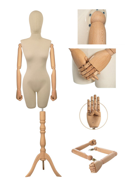 Manken İstanbul 40 Beden Ahşap Kollu Pantolon Giyebilen Terzi Mankeni Vitrin ...