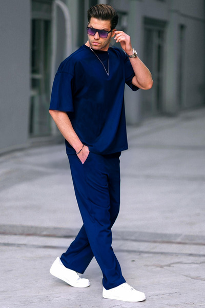 CMZ COLLECTİON Men's Combed Comfortable Oversize Pajama Set