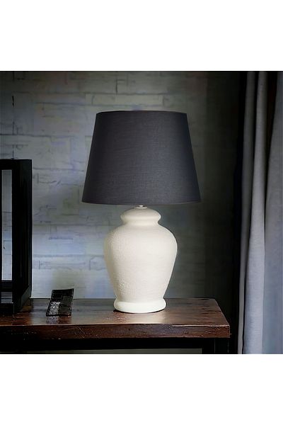 Qdec Vintage Ceramic Lampshade Rustic Ecru - Gray