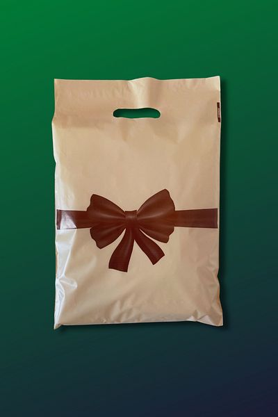 EGOPACK 25x35 Cm Store Bag - Ribbon Patterned Printed Hand-held Store Bag 100 Pieces