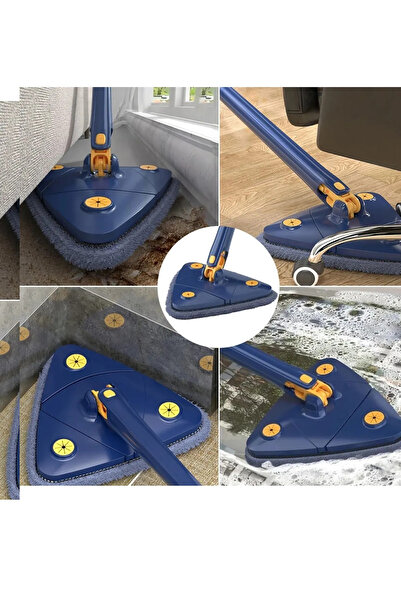 teknonisa üçgen Kendinden Sıkmalı  Mop 2 Mikrofiber teleskopik Bezli Cam Duva...