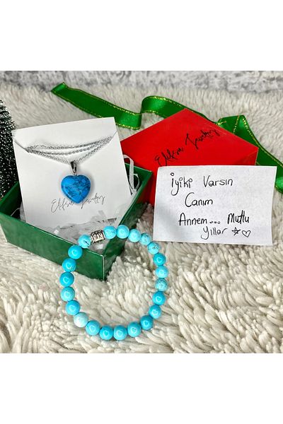 Elifsu Jewelry The Most Beautiful Gifts for Mothers: Turquoise Stone Set