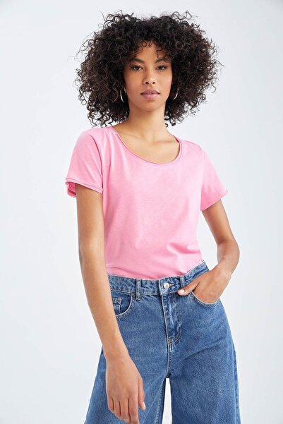 DeFacto Regular Fit Bisiklet Yaka Kısa Kollu %100 Pamuk Tişört K1508az22sm