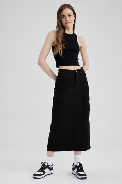 DeFacto Slim Fit Halter Neck Cotton Crop Top