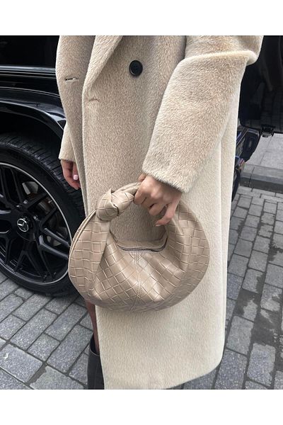 Tina Knot Detailed Braided Bag Mink