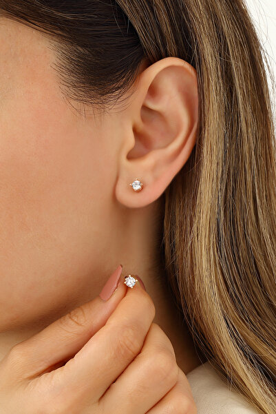 MySilvers 3 Mm Tektaş Küpe