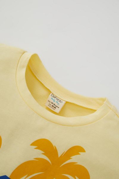 DeFacto Baby Boy Patterned Crew Neck Combed Cotton Short Sleeve T-Shirt X6812a222hs