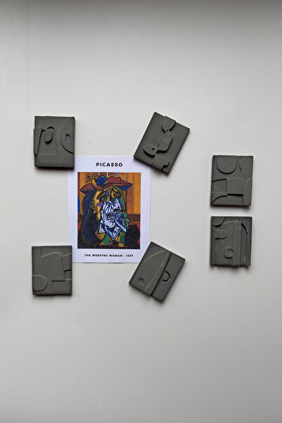 sin istanbul 6'lı Picasso Buzdolabı Magneti Antrasit