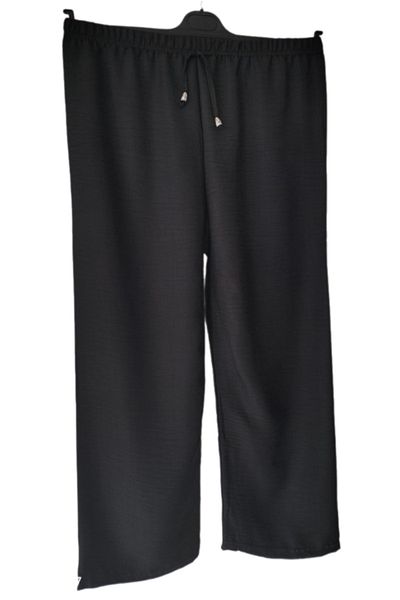 PARİS WOMEN'S BLACK BOL CUT LINEN PANT-BOTTOM