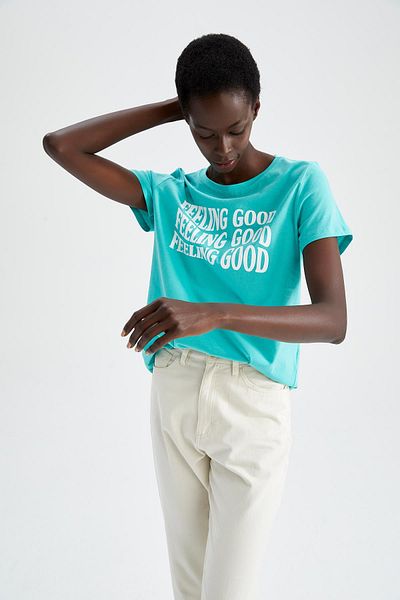 DeFacto Regular Fit Crew Neck Short Sleeve 100% Cotton T-Shirt X4607az22sm